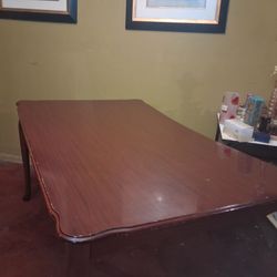 Wood Dining Table with Queen Anne Legs