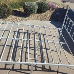 White Full Size Metal Bed Frame 