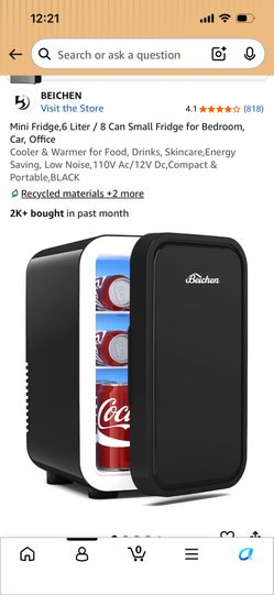 NEW Mini Refrigerator ,6 Liter / 8 Can Small Fridge for Bedroom, Car, Office