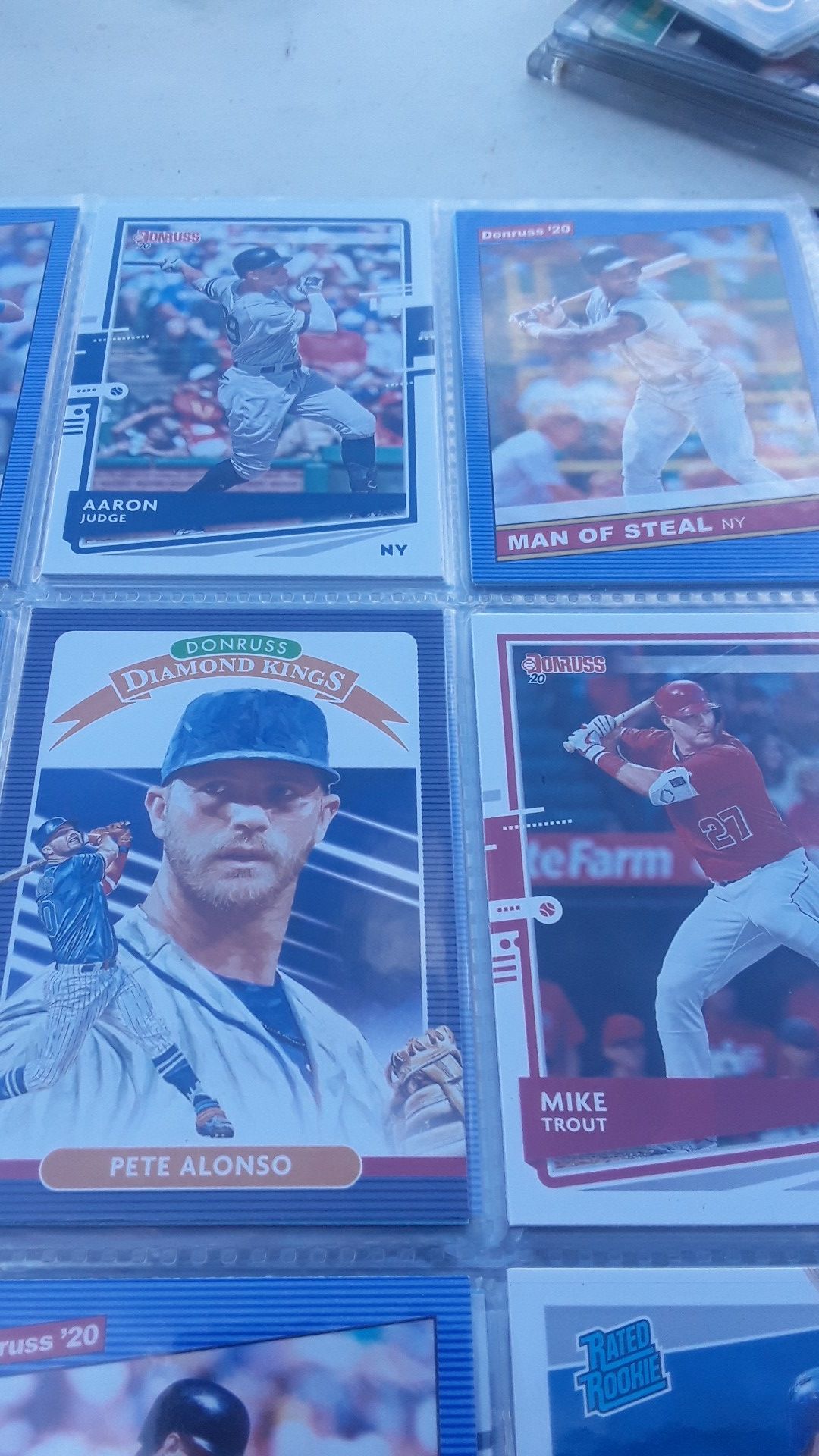 5 albums of new baseball cards. Donruss, topps chrome, panini prizm 2018-20
