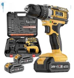 Electric Drill Set, 2XBattery-powered Tool Box Set, Portable Hand Tool Box, Home Project