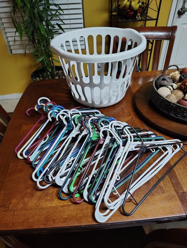 Around 46 Clothes Hangers