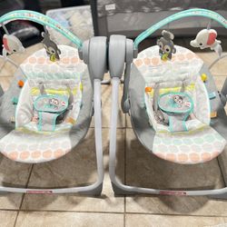 2 Bright Starts Portable Swing For Babies $50 Each