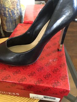 Black leather heel