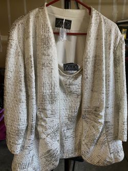Plus Size Evening Wear. Sleeveless Top And Jacket