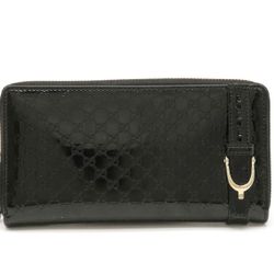 GUCCI long wallet enamel Black ladies (contact info removed) Used