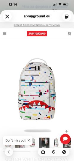 Sprayground Backpack – White & Gray with Colorful Shark Design