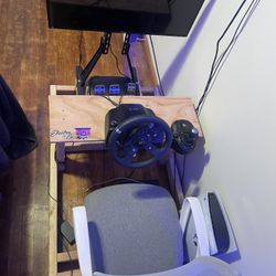 Wood Racing Frame Setup With Xbox And G920