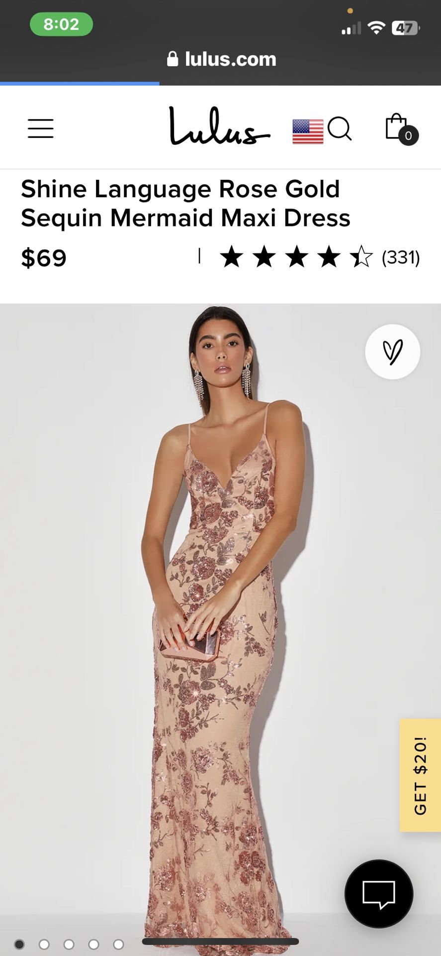Shine Language Rose Gold Sequin Mermaid Maxi Dress