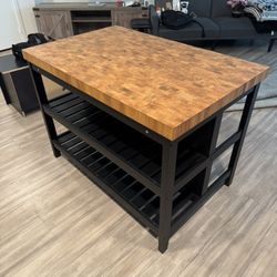 Kitchen island, black/oak, 49 5/8x31 1/8x35 3/8 "