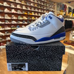 New Jordan 3 Racer Blue Size 11 