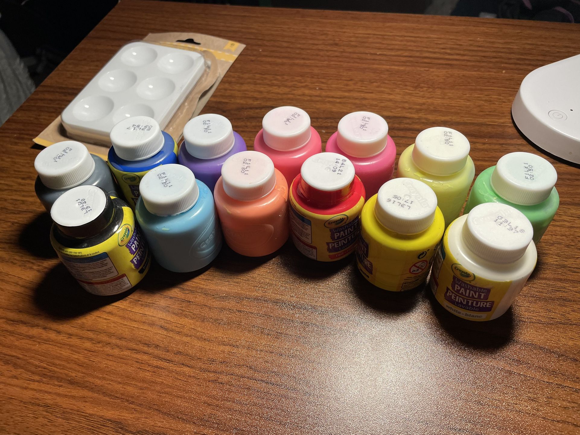 13 Washable paints by Crayola + 6 paint pallet included