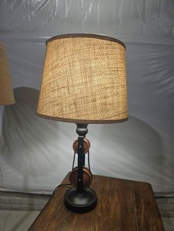 Table Lamp  with burlap shade and floor lamp