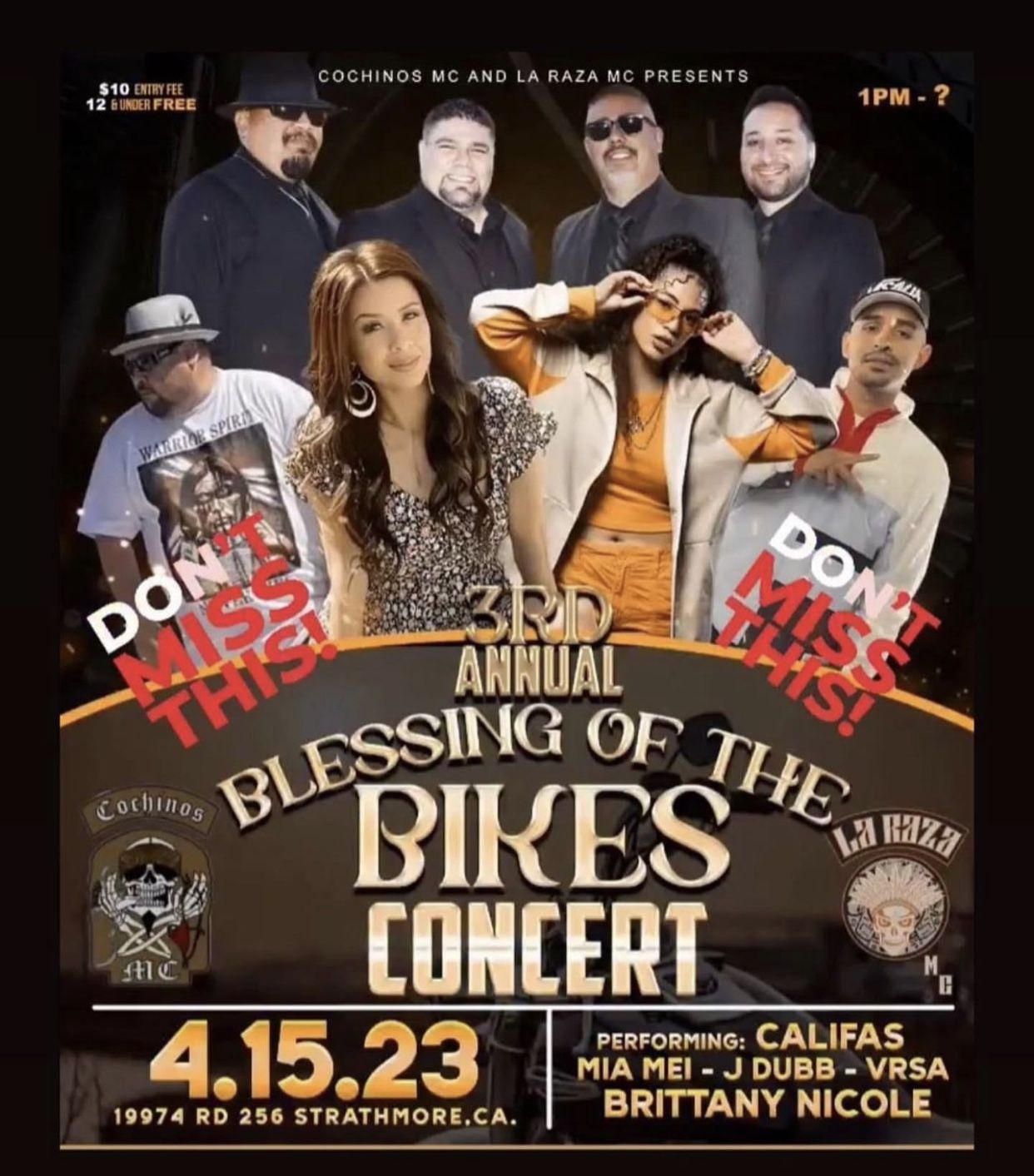 Blessing Of The Bikes Concert Tickets $10