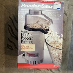 Proctor Silex 5 Quart Hot Air Popcorn Pumper Popper H7340 Made in USA BRAND NEW