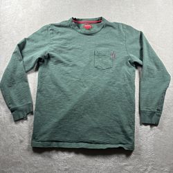 Y2K Supreme Long Sleeve Pocket Men’s Size L Green T Shirt Distressed #4A
