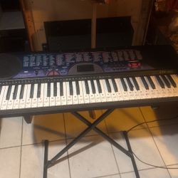 Casio Oregon/piano withstand no electrical cord included, but does run on batteries