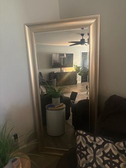 Gold long wide mirror