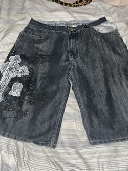 embroidered jorts