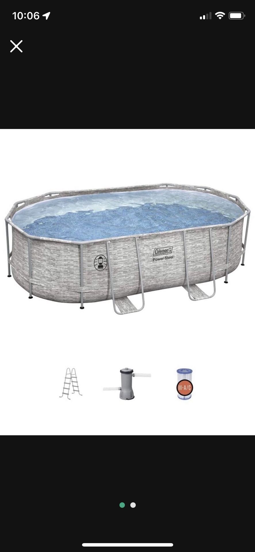 Coleman Power Steel Frame 16 x 10 x 48 Oval Pool Set
