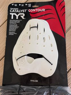 TYR Catalyst Contour Swim Paddles – Size Small (White)