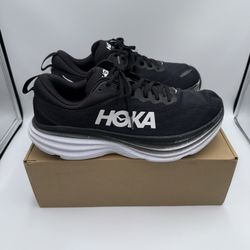 HOKA Bondi 8 Black White Size 11.5 4E Wide – Good Condition No Box