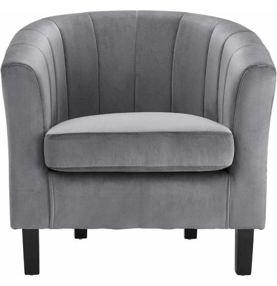 🔥🔥Prospect Channel Tufted Upholstered Velvet Armchair, Gray🔥🔥🔥