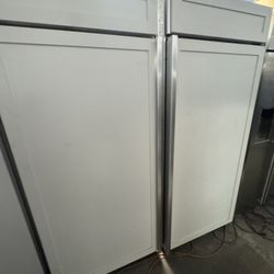72” GE Monogram Column Refrigerator And Freezer Panel Ready 