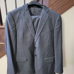 charcoal or medium grey two-piece suit