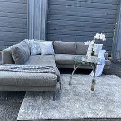 Sectional/couch/sofa,97x87, Grey, West Elm, Delivery available 