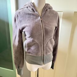 Vintage Y2K Roxy Surf Full Zip Fleece Hoodie Sweater Taupe Sz Medium