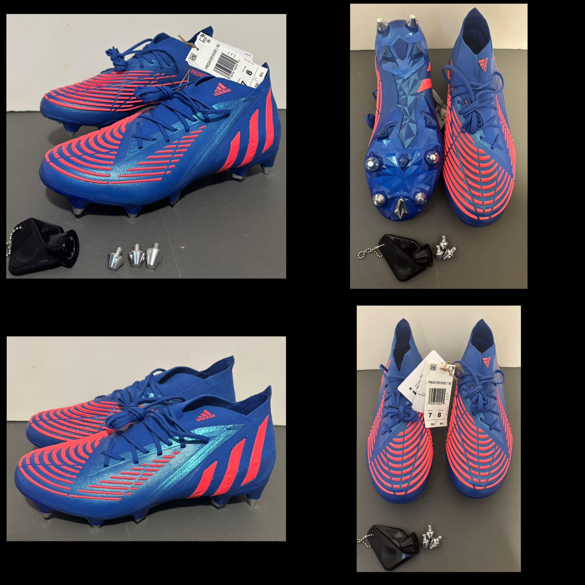 Adidas Predator Edge.1 SG “Hi-Res Blue Men’s Sz 7 New Soccer Cleats no NO BOX!