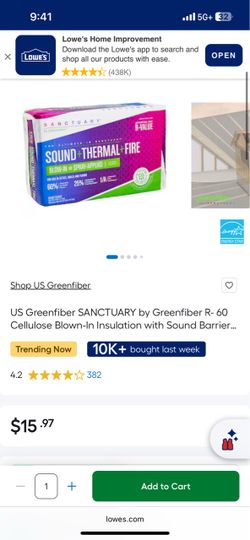 US Greenfiber Sanctuary R-60 Blown-In Insulation
