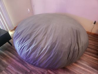 7 foot BeanBag Sofa w/ Grey faux-suede Cover
