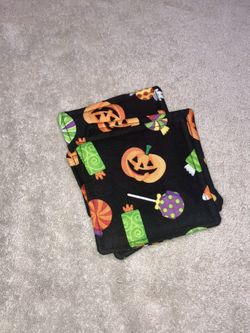 Handmade Machine Sewn Halloween Pattern Set Of 4 Coasters — 4”x4.5”