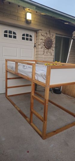 ** Wooden Twin kids loft bed **