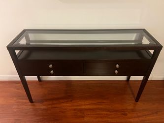 Glass-Top Console Table – 54 x 16 x 32