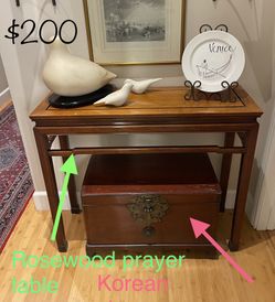 Rosewood Prayer Table And Korean Chest