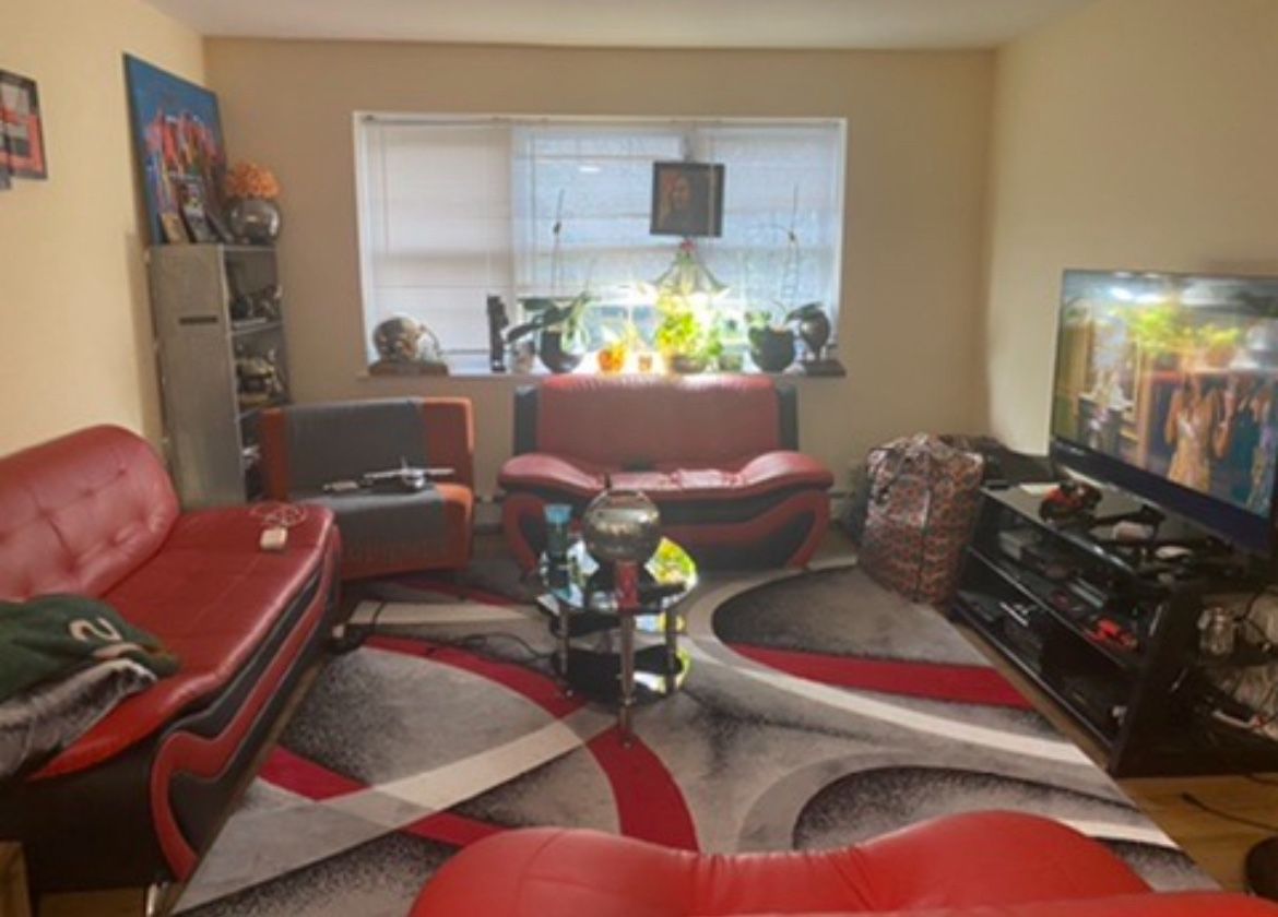 Red And Black living Room Set With Red Black And Grey Rug 