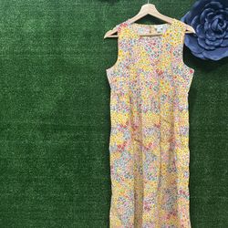  J Crew Colorful Floral Long Sleeveless Maxi Dress Size 8