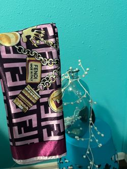 Real  Fendi Silk 100% Purple and pink FF Monogram