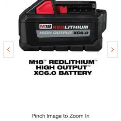 Milwaukee M18-Volt Lithium-Ion High Output Battery Pack 6.0Ah