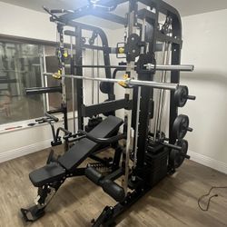 Smith Machine 300 | Adjustable Bench | 245lb Cast Iron Olympic Weights | 7ft Olympic Bar | Fitness | Gym Equipment | FREE DELIVERY/INSTALLTION 🚚 