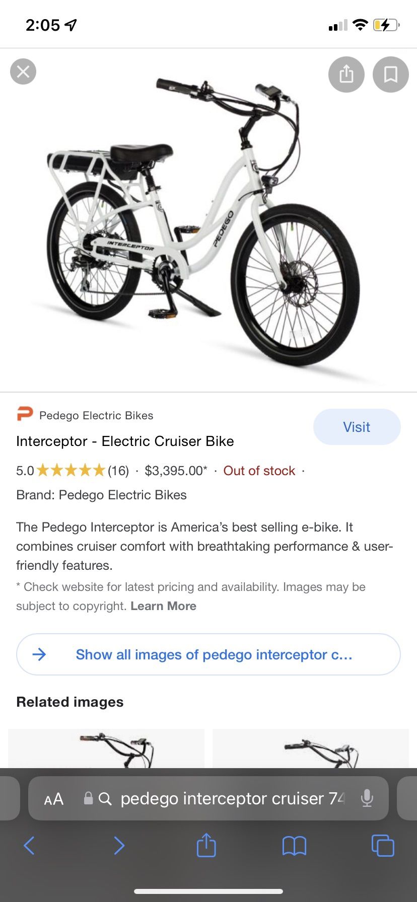 Pedego Interceptor Electric Bike Cruiser