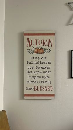 Autumn Simply Blessed Wooden Wall Sign