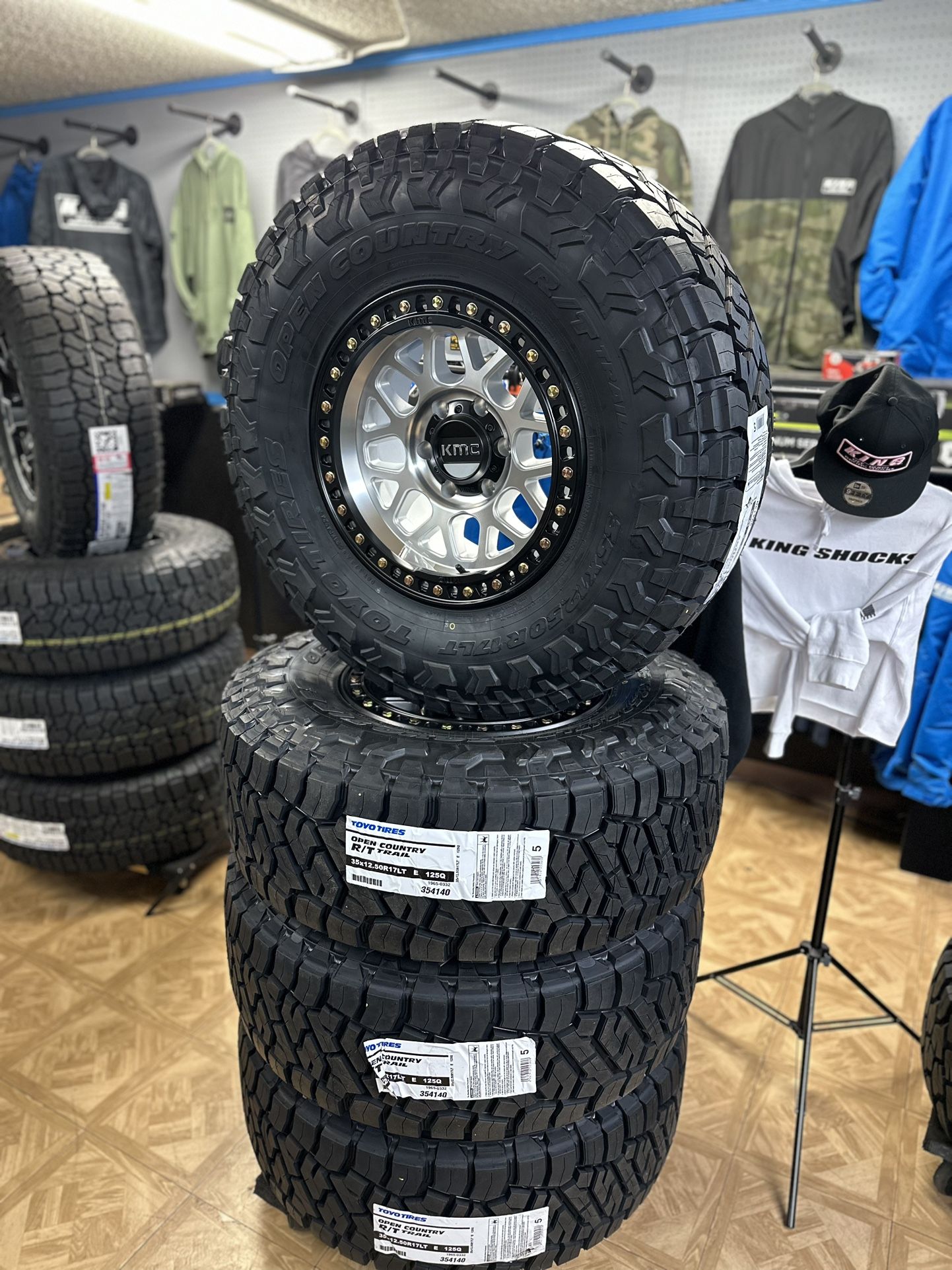 New Set Of (4) 17x9 6x5.5 -12 Offset KMC GRS & 35x12.50R17 Toyo RT ...