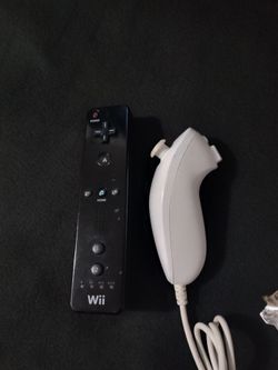 Nintendo Wii controller combo black remote and nunchuck fully working and tested