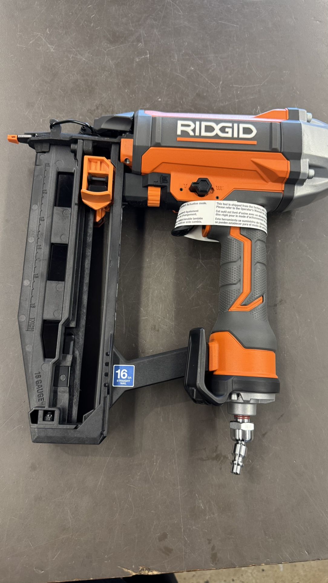 Ridgid 16GA 2-1-2” straight finish nailer no trades pick up in Tacoma