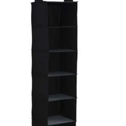 Hanging Clothes Closet Storage Organizer Rack, 5 Shelves Black