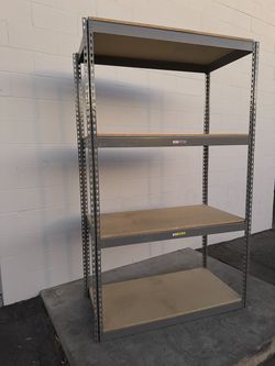4 Tier Shelving 48 in W x 30 in D American Made Used Heavy Duty Steel Boltless Storage Racks Delivery Available